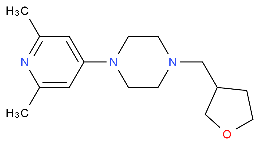 1-(2,6-dimethylpyridin-4-yl)-4-(tetrahydrofuran-3-ylmethyl)piperazine_Molecular_structure_CAS_)