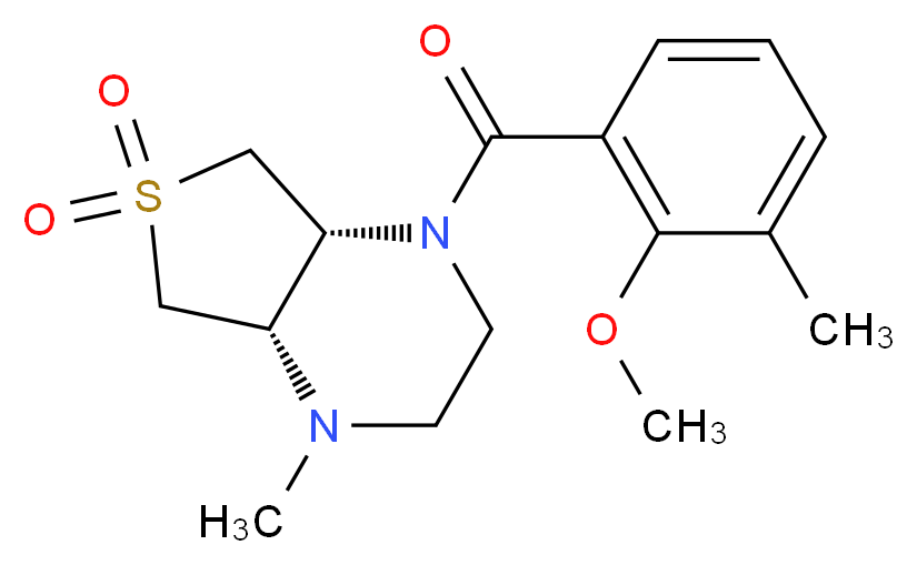 (4aS*,7aR*)-1-(2-methoxy-3-methylbenzoyl)-4-methyloctahydrothieno[3,4-b]pyrazine 6,6-dioxide_Molecular_structure_CAS_)