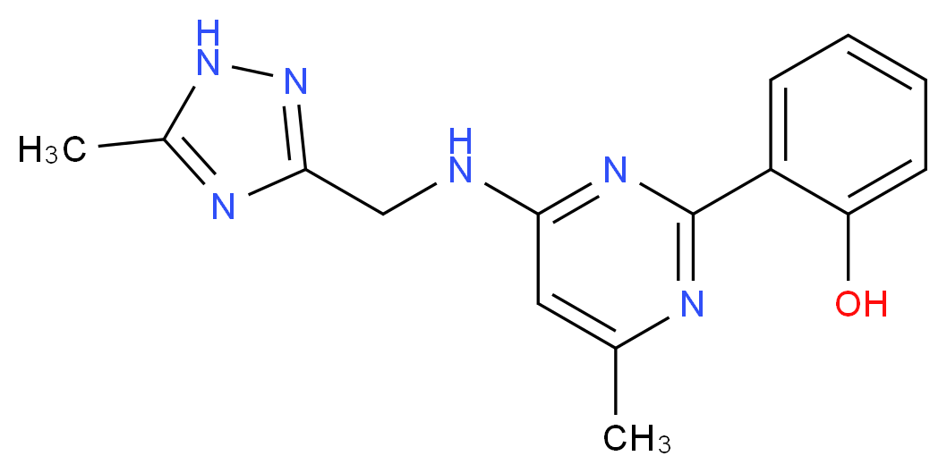 2-(4-methyl-6-{[(5-methyl-1H-1,2,4-triazol-3-yl)methyl]amino}pyrimidin-2-yl)phenol_Molecular_structure_CAS_)