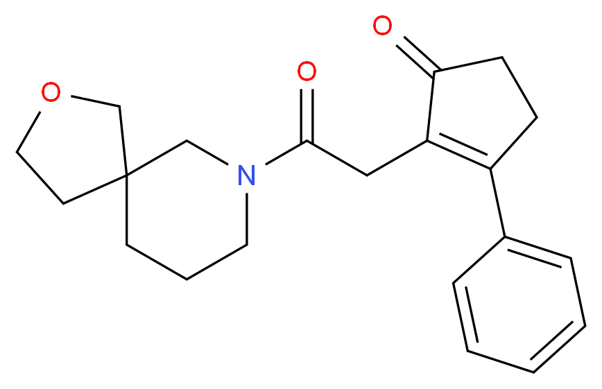 2-[2-(2-oxa-7-azaspiro[4.5]dec-7-yl)-2-oxoethyl]-3-phenylcyclopent-2-en-1-one_Molecular_structure_CAS_)
