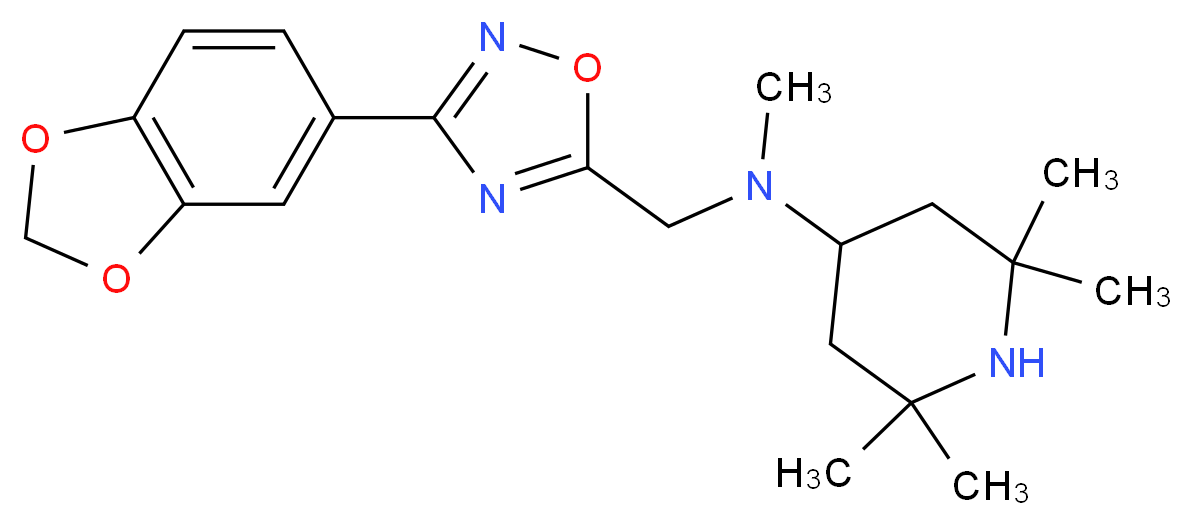 N-{[3-(1,3-benzodioxol-5-yl)-1,2,4-oxadiazol-5-yl]methyl}-N,2,2,6,6-pentamethyl-4-piperidinamine_Molecular_structure_CAS_)