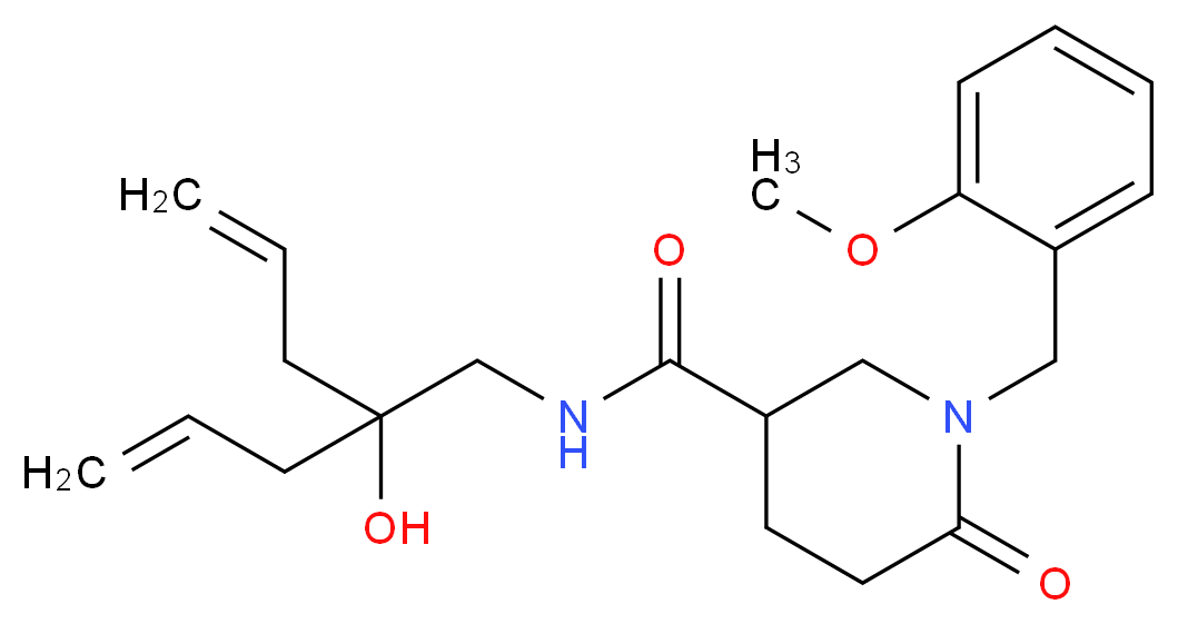 N-(2-allyl-2-hydroxy-4-penten-1-yl)-1-(2-methoxybenzyl)-6-oxo-3-piperidinecarboxamide_Molecular_structure_CAS_)