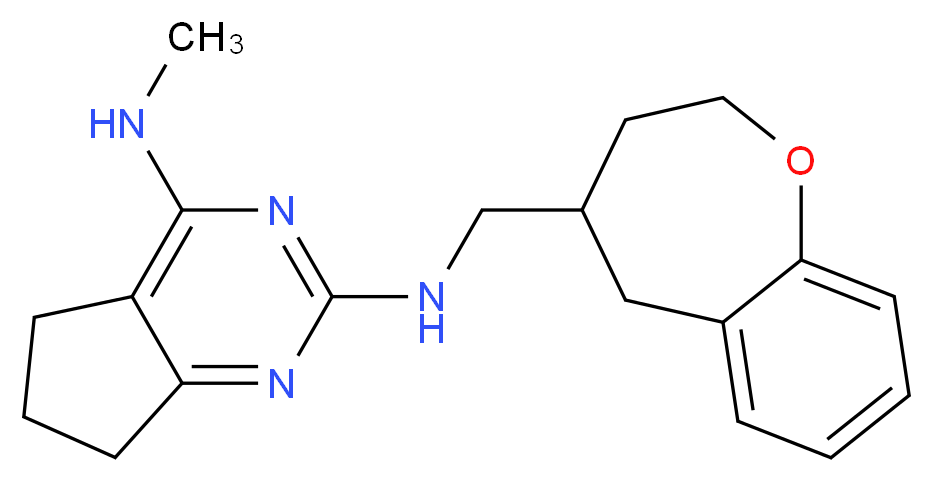 N~4~-methyl-N~2~-(2,3,4,5-tetrahydro-1-benzoxepin-4-ylmethyl)-6,7-dihydro-5H-cyclopenta[d]pyrimidine-2,4-diamine_Molecular_structure_CAS_)