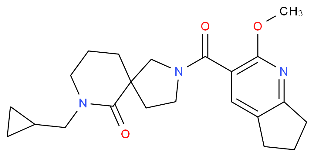 7-(cyclopropylmethyl)-2-[(2-methoxy-6,7-dihydro-5H-cyclopenta[b]pyridin-3-yl)carbonyl]-2,7-diazaspiro[4.5]decan-6-one_Molecular_structure_CAS_)