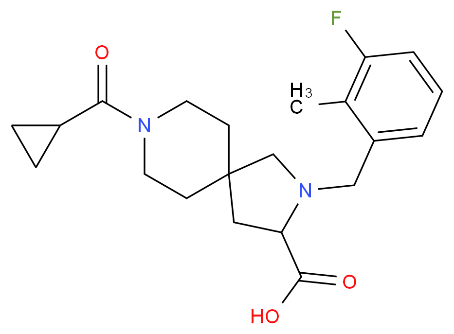 8-(cyclopropylcarbonyl)-2-(3-fluoro-2-methylbenzyl)-2,8-diazaspiro[4.5]decane-3-carboxylic acid_Molecular_structure_CAS_)