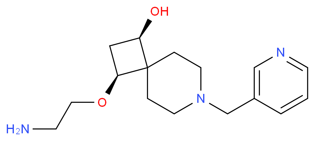 (1R*,3S*)-3-(2-aminoethoxy)-7-(pyridin-3-ylmethyl)-7-azaspiro[3.5]nonan-1-ol_Molecular_structure_CAS_)