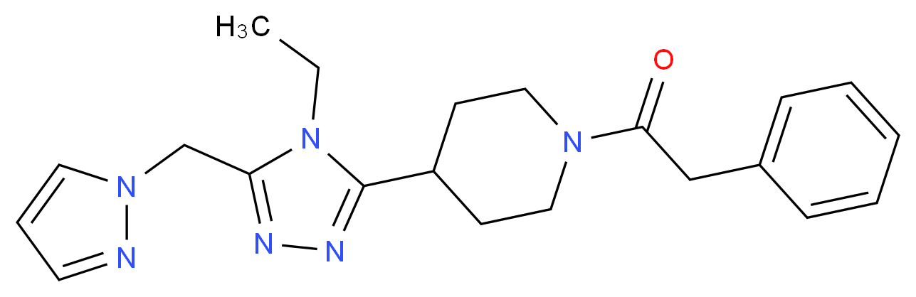 4-[4-ethyl-5-(1H-pyrazol-1-ylmethyl)-4H-1,2,4-triazol-3-yl]-1-(phenylacetyl)piperidine_Molecular_structure_CAS_)