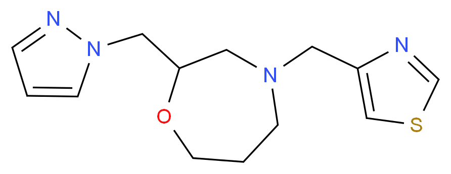 2-(1H-pyrazol-1-ylmethyl)-4-(1,3-thiazol-4-ylmethyl)-1,4-oxazepane_Molecular_structure_CAS_)