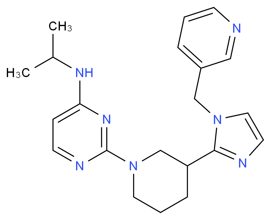 N-isopropyl-2-{3-[1-(3-pyridinylmethyl)-1H-imidazol-2-yl]-1-piperidinyl}-4-pyrimidinamine_Molecular_structure_CAS_)
