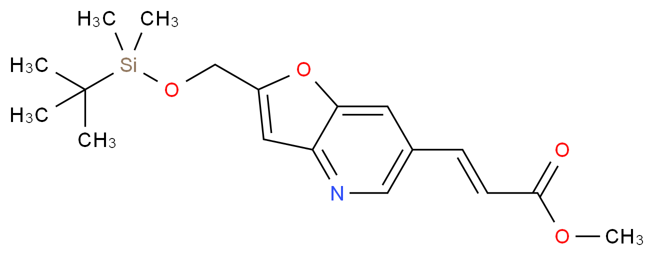 (E)-Methyl 3-(2-((tert-butyldimethylsilyloxy)-methyl)furo[3,2-b]pyridin-6-yl)acrylate_Molecular_structure_CAS_)