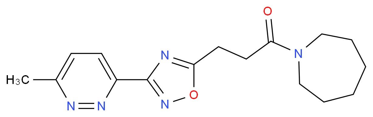 1-{3-[3-(6-methyl-3-pyridazinyl)-1,2,4-oxadiazol-5-yl]propanoyl}azepane_Molecular_structure_CAS_)