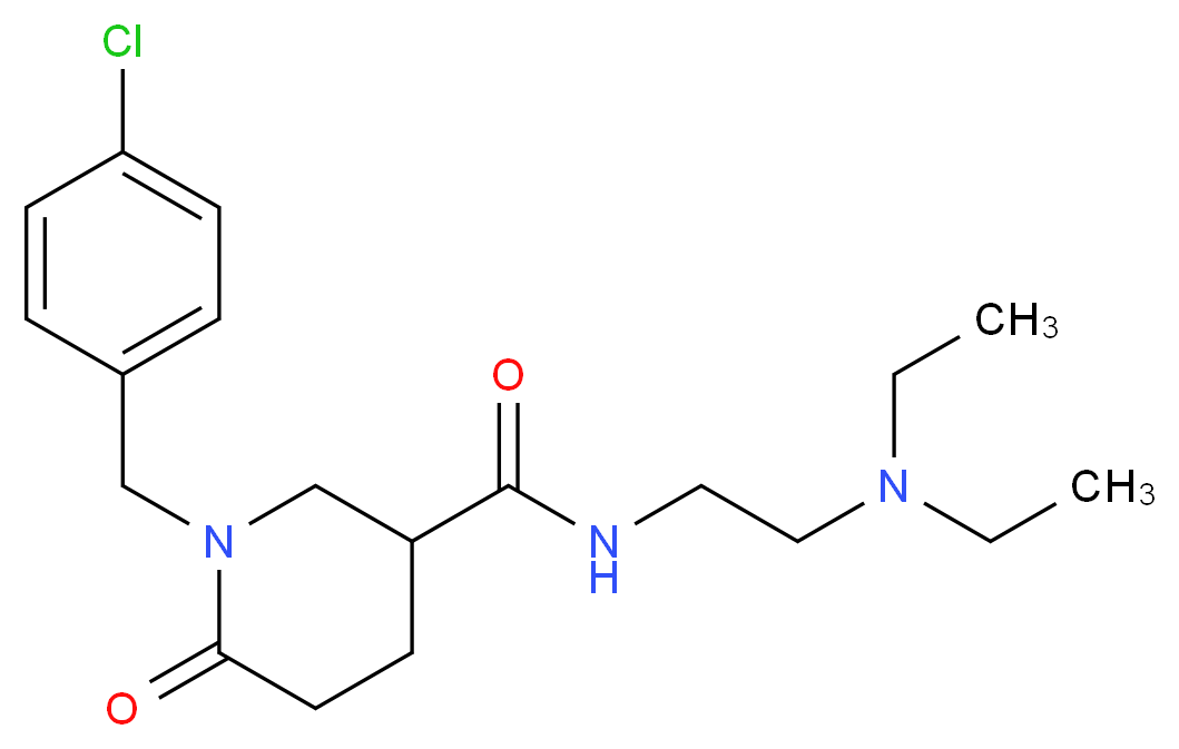 1-(4-chlorobenzyl)-N-[2-(diethylamino)ethyl]-6-oxo-3-piperidinecarboxamide_Molecular_structure_CAS_)