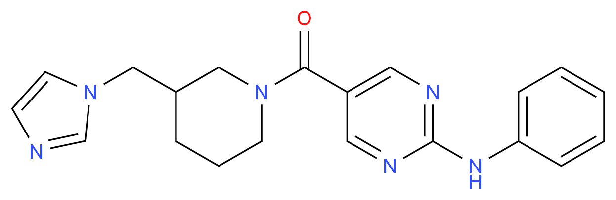 5-{[3-(1H-imidazol-1-ylmethyl)-1-piperidinyl]carbonyl}-N-phenyl-2-pyrimidinamine_Molecular_structure_CAS_)