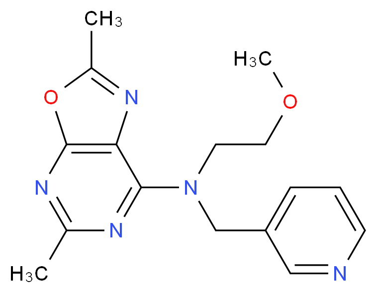N-(2-methoxyethyl)-2,5-dimethyl-N-(pyridin-3-ylmethyl)[1,3]oxazolo[5,4-d]pyrimidin-7-amine_Molecular_structure_CAS_)