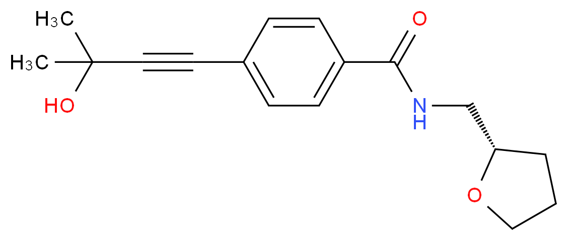 4-(3-hydroxy-3-methyl-1-butyn-1-yl)-N-[(2S)-tetrahydro-2-furanylmethyl]benzamide_Molecular_structure_CAS_)