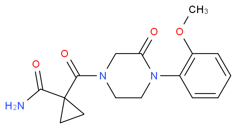 1-{[4-(2-methoxyphenyl)-3-oxo-1-piperazinyl]carbonyl}cyclopropanecarboxamide_Molecular_structure_CAS_)