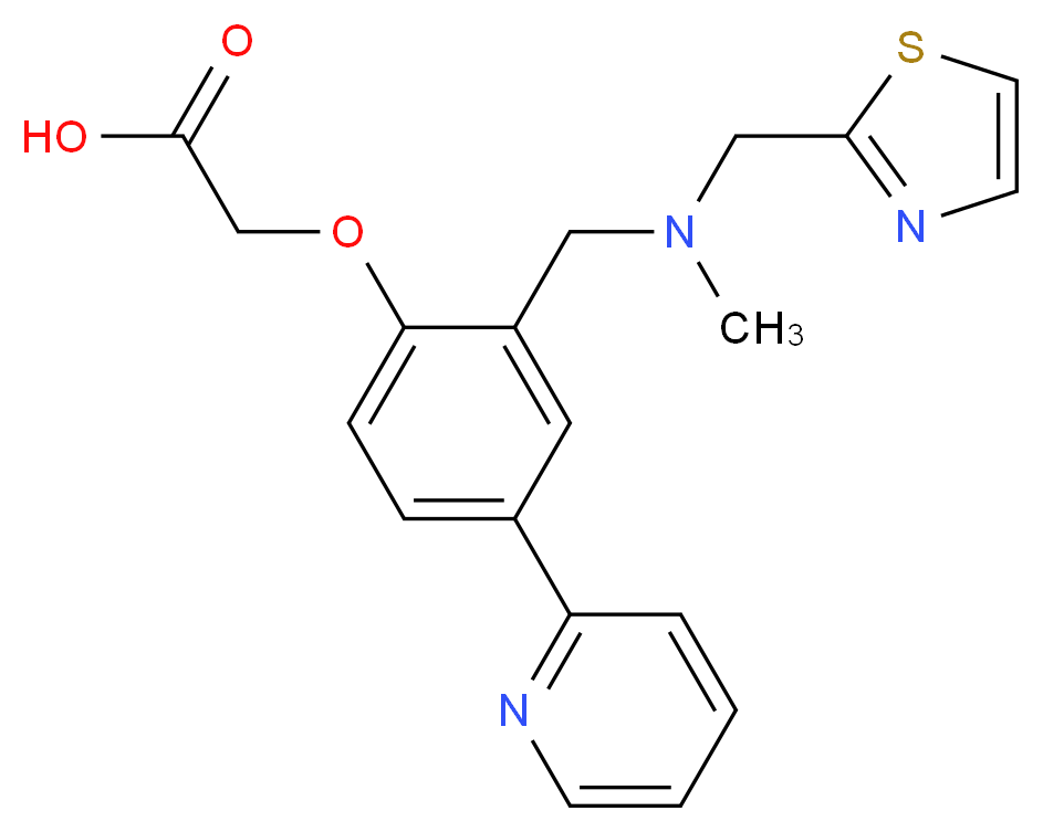 (2-{[methyl(1,3-thiazol-2-ylmethyl)amino]methyl}-4-pyridin-2-ylphenoxy)acetic acid_Molecular_structure_CAS_)