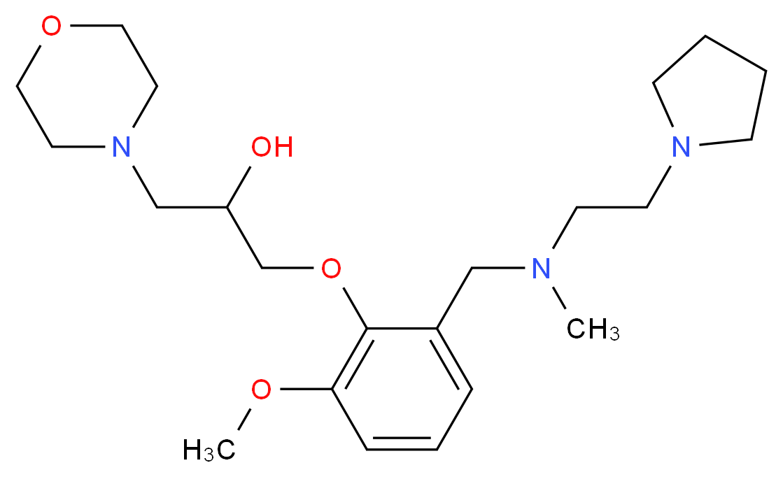 1-[2-methoxy-6-({methyl[2-(1-pyrrolidinyl)ethyl]amino}methyl)phenoxy]-3-(4-morpholinyl)-2-propanol_Molecular_structure_CAS_)