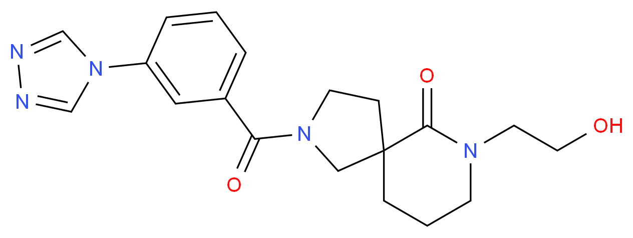7-(2-hydroxyethyl)-2-[3-(4H-1,2,4-triazol-4-yl)benzoyl]-2,7-diazaspiro[4.5]decan-6-one_Molecular_structure_CAS_)