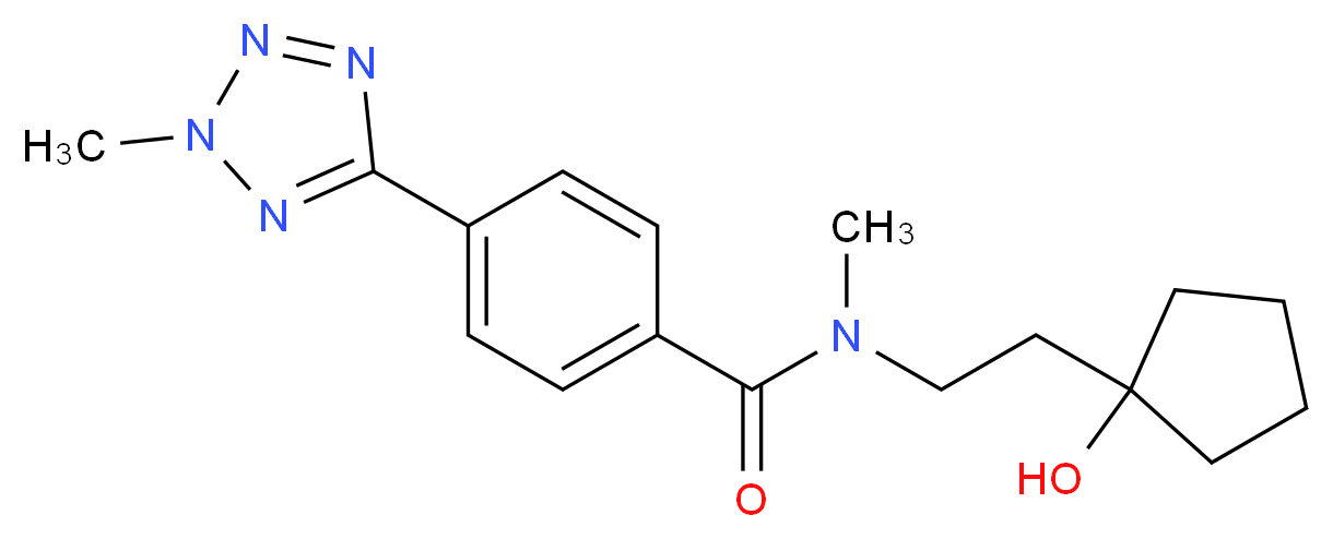 N-[2-(1-hydroxycyclopentyl)ethyl]-N-methyl-4-(2-methyl-2H-tetrazol-5-yl)benzamide_Molecular_structure_CAS_)