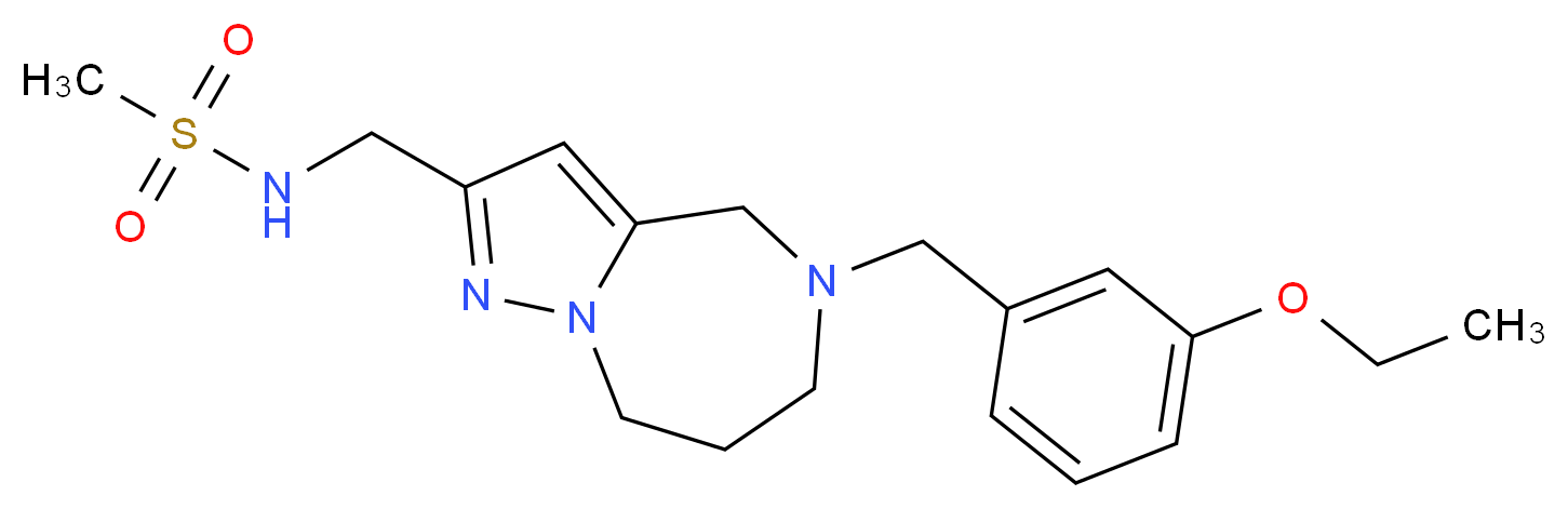 N-{[5-(3-ethoxybenzyl)-5,6,7,8-tetrahydro-4H-pyrazolo[1,5-a][1,4]diazepin-2-yl]methyl}methanesulfonamide_Molecular_structure_CAS_)