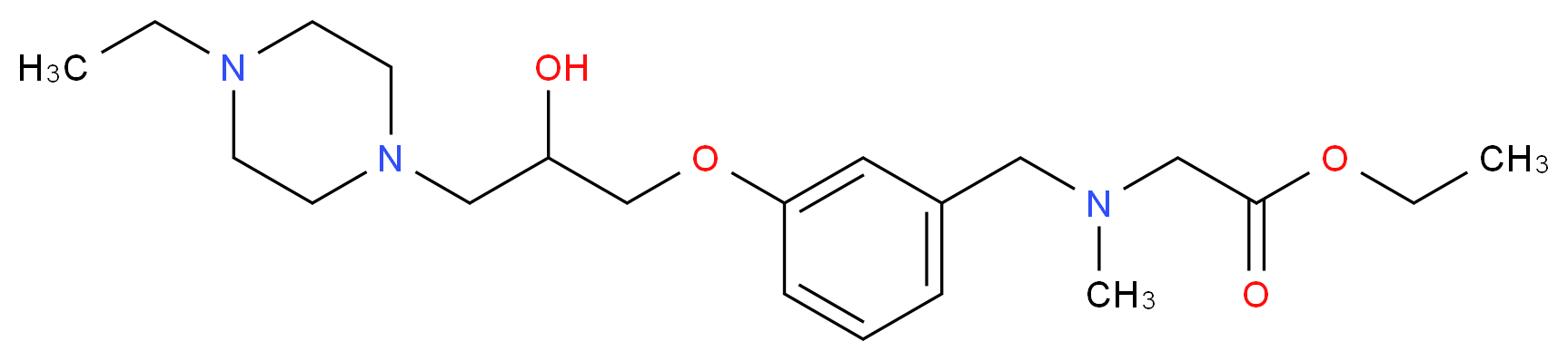 ethyl N-{3-[3-(4-ethyl-1-piperazinyl)-2-hydroxypropoxy]benzyl}-N-methylglycinate_Molecular_structure_CAS_)