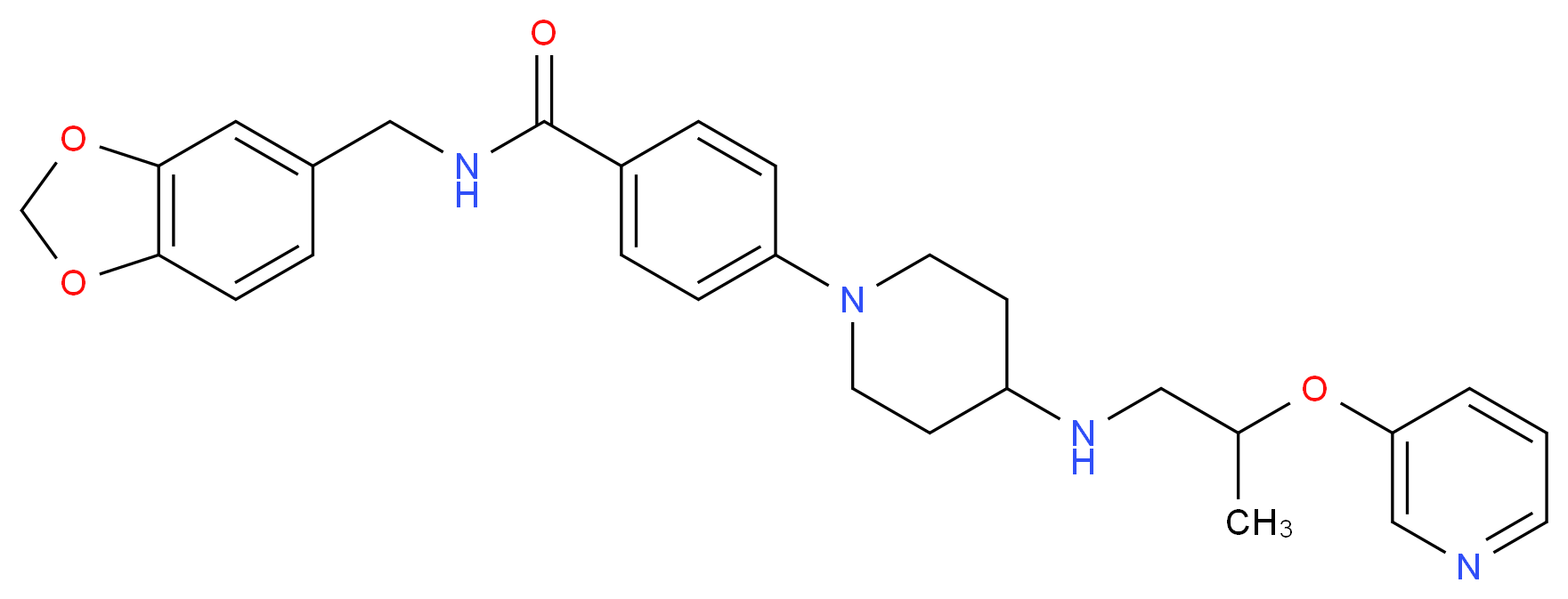 N-(1,3-benzodioxol-5-ylmethyl)-4-(4-{[2-(3-pyridinyloxy)propyl]amino}-1-piperidinyl)benzamide_Molecular_structure_CAS_)
