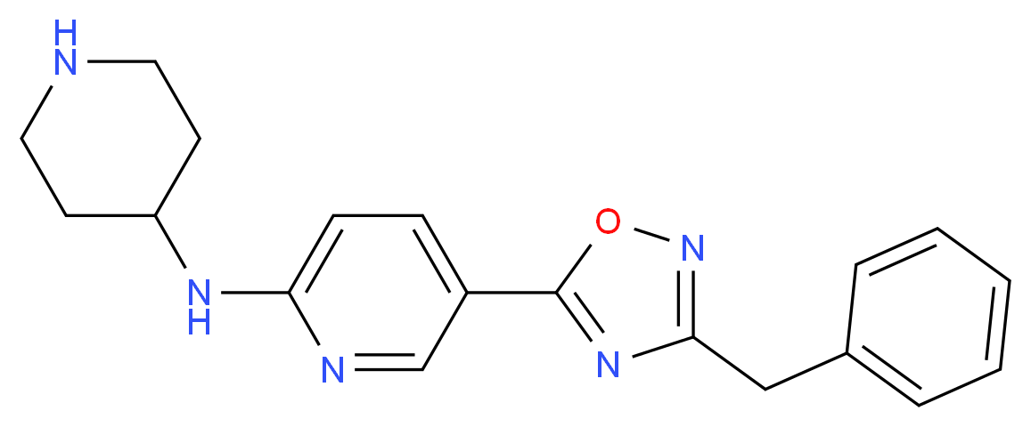 5-(3-benzyl-1,2,4-oxadiazol-5-yl)-N-piperidin-4-ylpyridin-2-amine_Molecular_structure_CAS_)