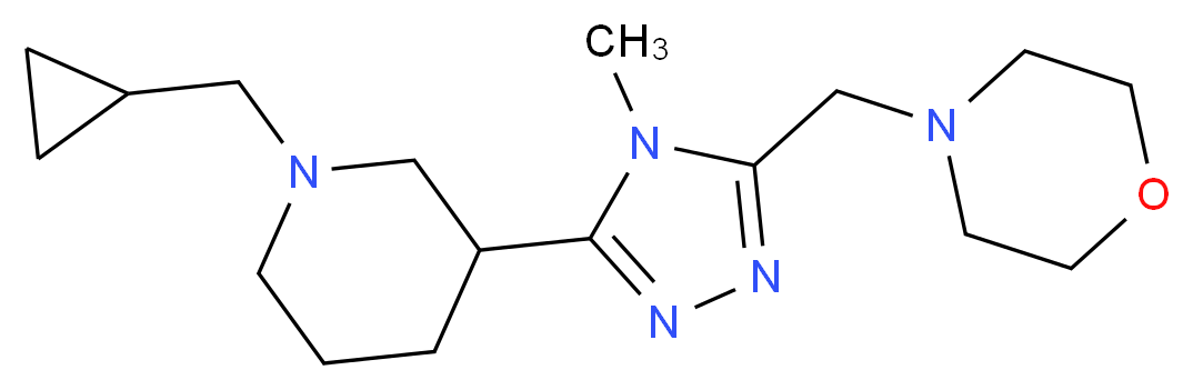4-({5-[1-(cyclopropylmethyl)piperidin-3-yl]-4-methyl-4H-1,2,4-triazol-3-yl}methyl)morpholine_Molecular_structure_CAS_)