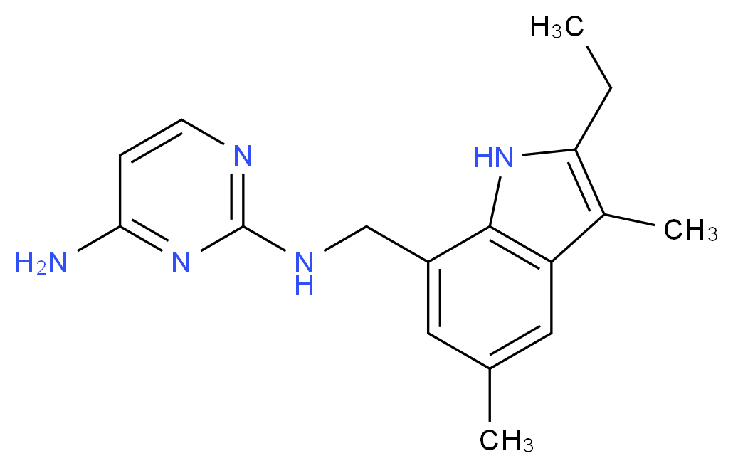 N~2~-[(2-ethyl-3,5-dimethyl-1H-indol-7-yl)methyl]pyrimidine-2,4-diamine_Molecular_structure_CAS_)