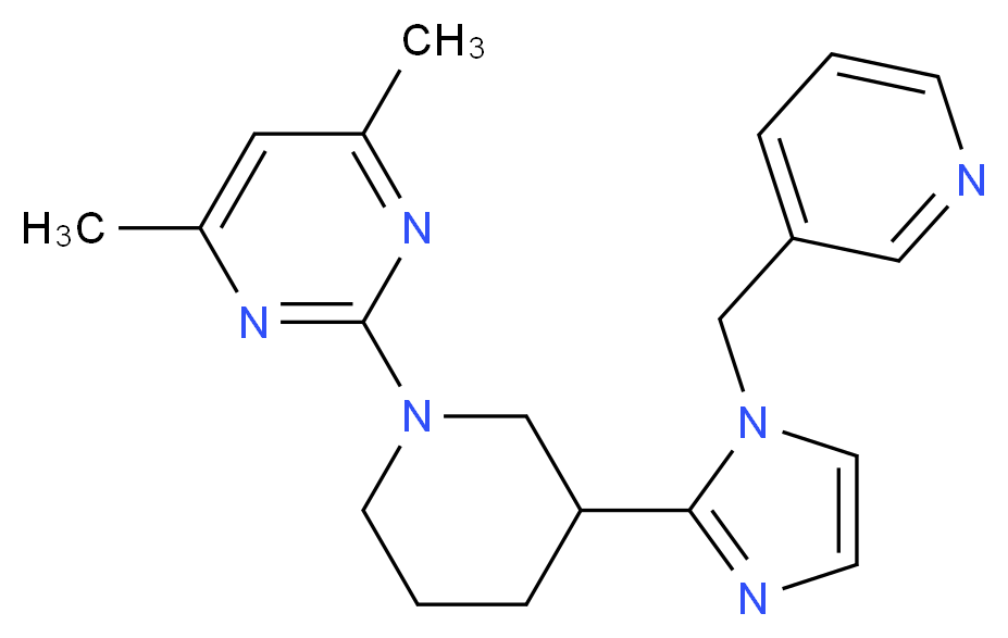 4,6-dimethyl-2-{3-[1-(pyridin-3-ylmethyl)-1H-imidazol-2-yl]piperidin-1-yl}pyrimidine_Molecular_structure_CAS_)
