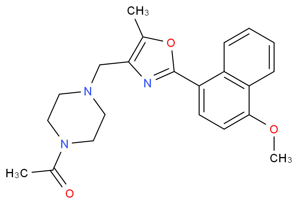 1-acetyl-4-{[2-(4-methoxy-1-naphthyl)-5-methyl-1,3-oxazol-4-yl]methyl}piperazine_Molecular_structure_CAS_)