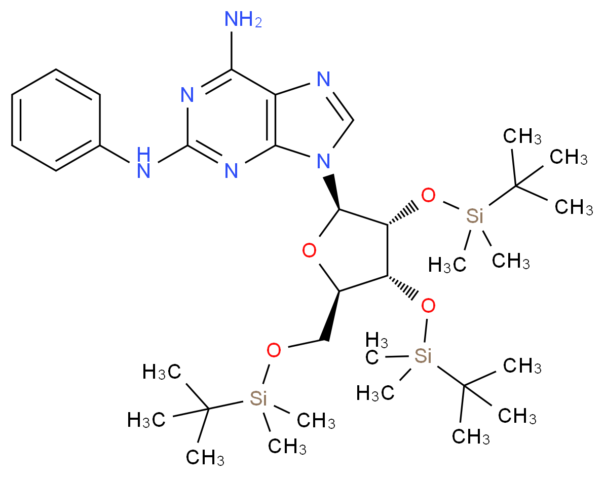2-Phenylamino-2',3',5'-tris-O-tertbutyldimethylsilyl Adenosine_Molecular_structure_CAS_)
