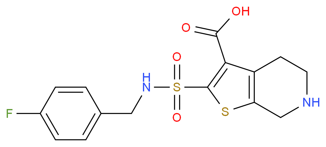 2-{[(4-fluorobenzyl)amino]sulfonyl}-4,5,6,7-tetrahydrothieno[2,3-c]pyridine-3-carboxylic acid_Molecular_structure_CAS_)
