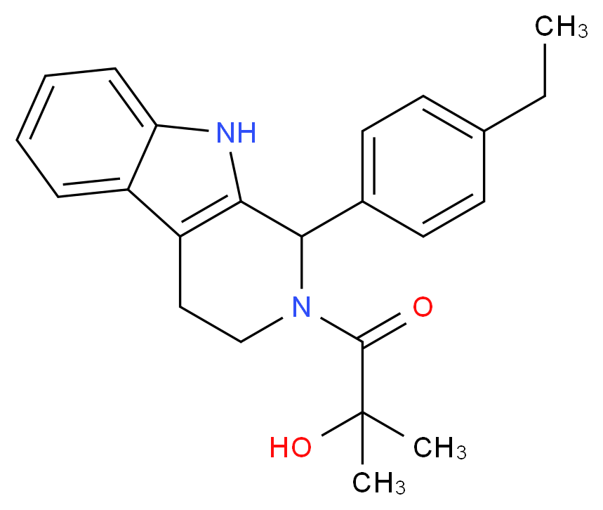 1-[1-(4-ethylphenyl)-1,3,4,9-tetrahydro-2H-beta-carbolin-2-yl]-2-methyl-1-oxo-2-propanol_Molecular_structure_CAS_)