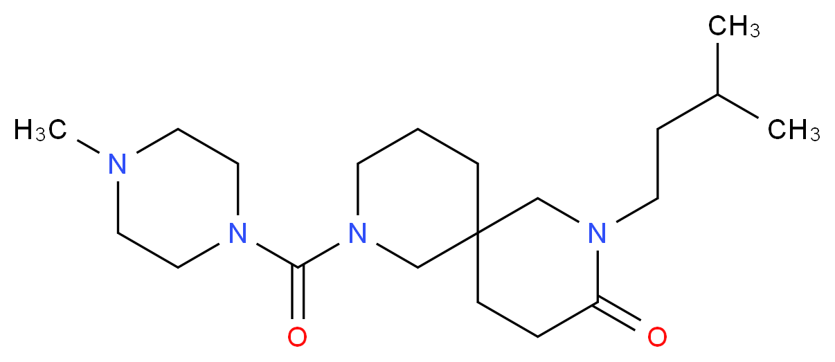 2-(3-methylbutyl)-8-[(4-methylpiperazin-1-yl)carbonyl]-2,8-diazaspiro[5.5]undecan-3-one_Molecular_structure_CAS_)