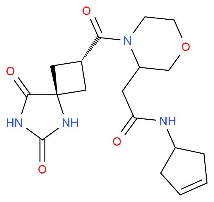N-3-cyclopenten-1-yl-2-(4-{[(2r,4r)-6,8-dioxo-5,7-diazaspiro[3.4]oct-2-yl]carbonyl}-3-morpholinyl)acetamide_Molecular_structure_CAS_)