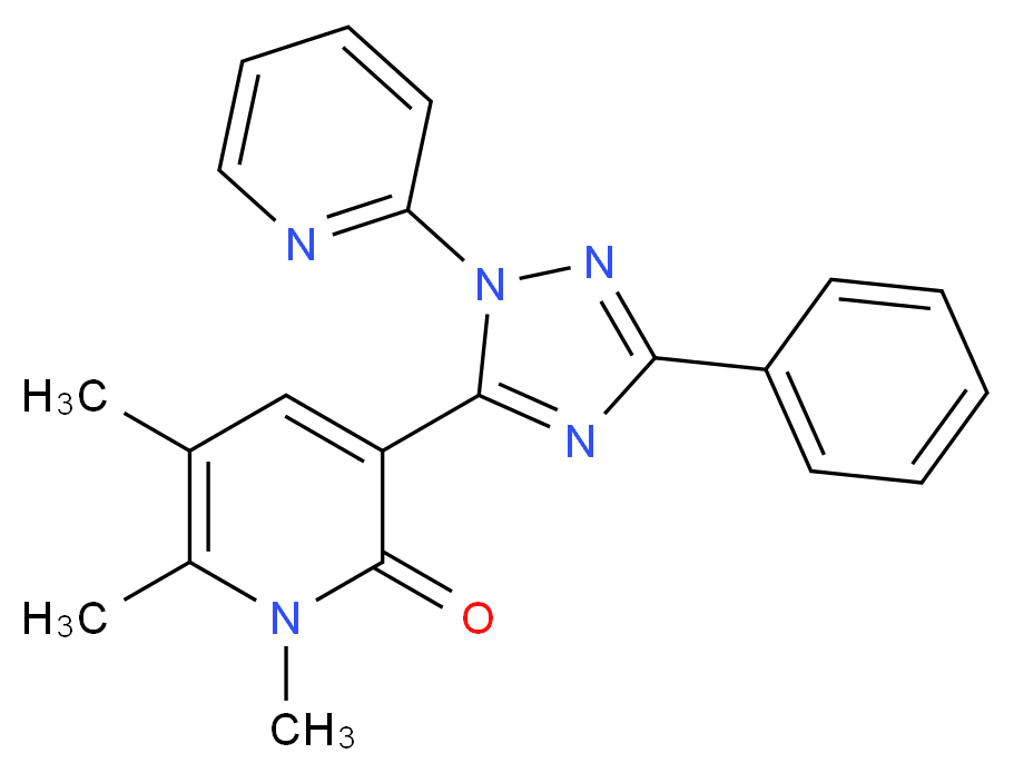 1,5,6-trimethyl-3-(3-phenyl-1-pyridin-2-yl-1H-1,2,4-triazol-5-yl)pyridin-2(1H)-one_Molecular_structure_CAS_)