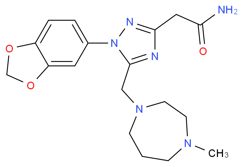 2-{1-(1,3-benzodioxol-5-yl)-5-[(4-methyl-1,4-diazepan-1-yl)methyl]-1H-1,2,4-triazol-3-yl}acetamide_Molecular_structure_CAS_)