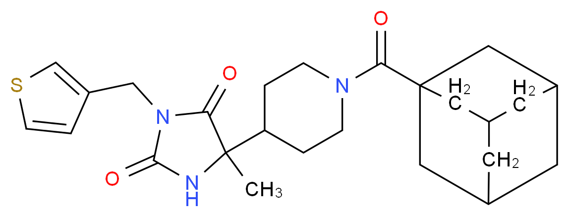 5-[1-(1-adamantylcarbonyl)-4-piperidinyl]-5-methyl-3-(3-thienylmethyl)-2,4-imidazolidinedione_Molecular_structure_CAS_)