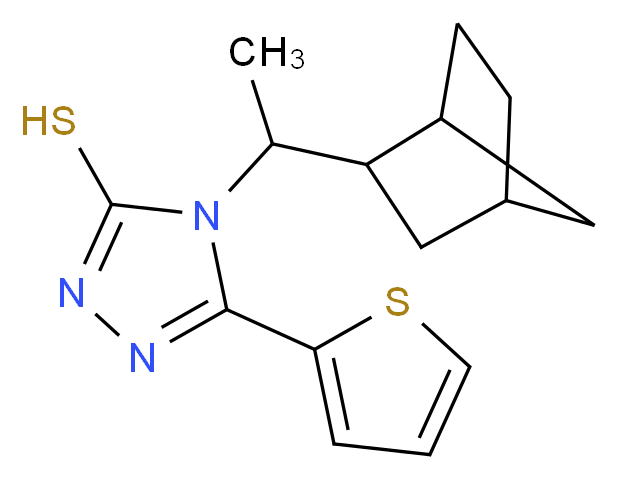 4-(1-Bicyclo[2.2.1]hept-2-yl-ethyl)-5-thiophen-2-yl-4H-[1,2,4]triazole-3-thiol_Molecular_structure_CAS_)