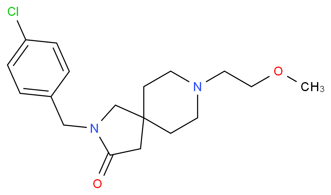 2-(4-chlorobenzyl)-8-(2-methoxyethyl)-2,8-diazaspiro[4.5]decan-3-one_Molecular_structure_CAS_)
