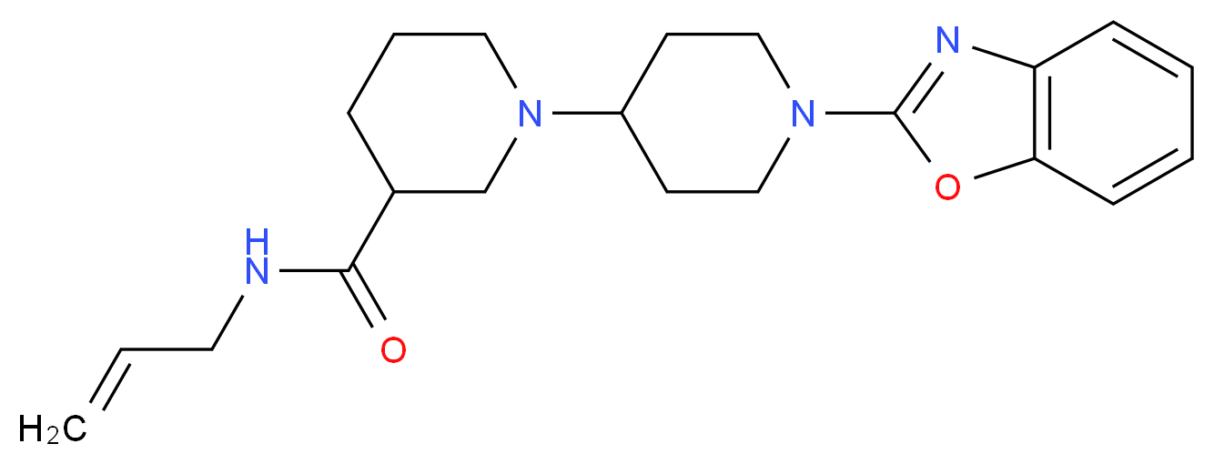 N-allyl-1'-(1,3-benzoxazol-2-yl)-1,4'-bipiperidine-3-carboxamide_Molecular_structure_CAS_)