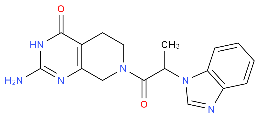 2-amino-7-[2-(1H-benzimidazol-1-yl)propanoyl]-5,6,7,8-tetrahydropyrido[3,4-d]pyrimidin-4(3H)-one_Molecular_structure_CAS_)