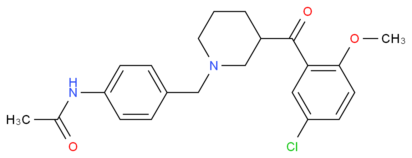 N-(4-{[3-(5-chloro-2-methoxybenzoyl)-1-piperidinyl]methyl}phenyl)acetamide_Molecular_structure_CAS_)