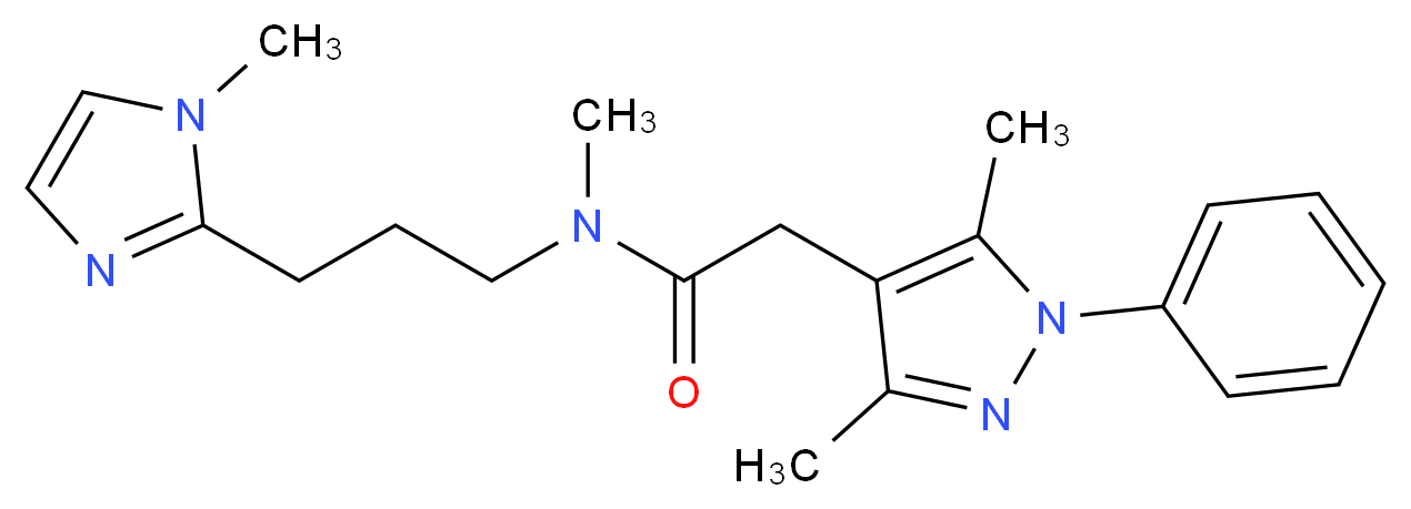 2-(3,5-dimethyl-1-phenyl-1H-pyrazol-4-yl)-N-methyl-N-[3-(1-methyl-1H-imidazol-2-yl)propyl]acetamide_Molecular_structure_CAS_)