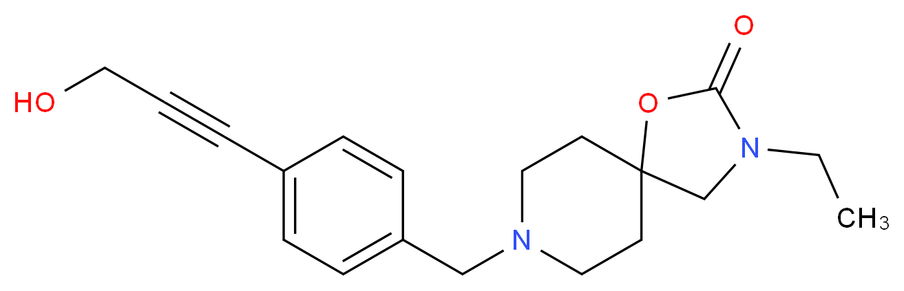 3-ethyl-8-[4-(3-hydroxyprop-1-yn-1-yl)benzyl]-1-oxa-3,8-diazaspiro[4.5]decan-2-one_Molecular_structure_CAS_)