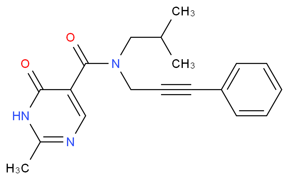 N-isobutyl-2-methyl-6-oxo-N-(3-phenylprop-2-yn-1-yl)-1,6-dihydropyrimidine-5-carboxamide_Molecular_structure_CAS_)