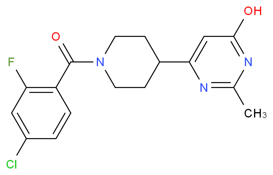 6-[1-(4-chloro-2-fluorobenzoyl)-4-piperidinyl]-2-methyl-4-pyrimidinol_Molecular_structure_CAS_)