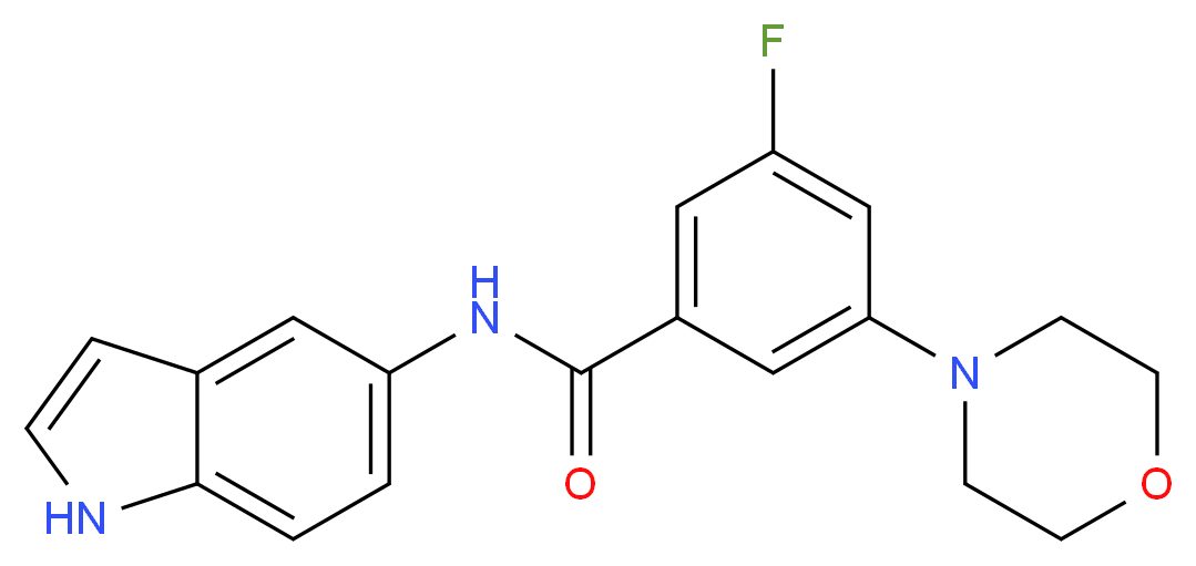 3-FLUORO-N-1H-INDOL-5-YL-5-MORPHOLIN-4-YLBENZAMIDE_Molecular_structure_CAS_)